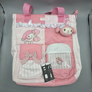 My Melody Stripe Ribbon Pink Cargo Tote Bag NEW